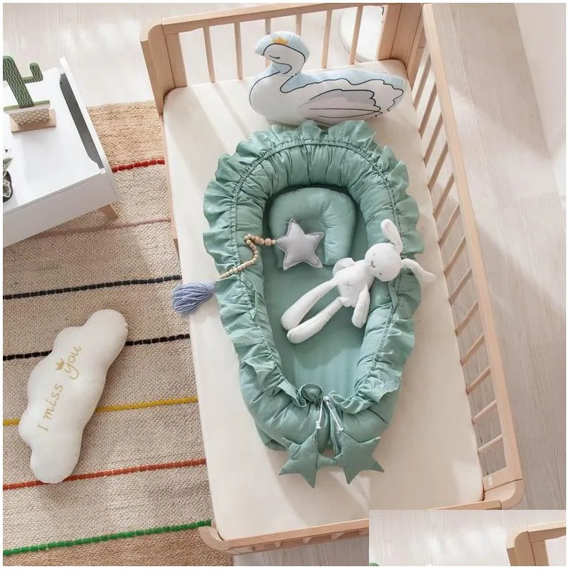 Bed Rails Baby Sleeper Nest Portable Boys Girls Playpen Crib Infant Toddler Cot Cradle Born Bassinet Bumper 230601 Drop Delivery Dhvz5