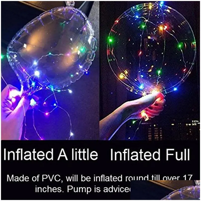 colorful 18inch led balloon luminous party christmas decoration wedding supplies dorm transparent bubble birthday wedding light string lights