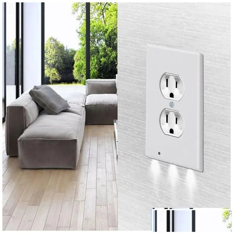 sensor lights plug er pir motion safety lamp electrical outlet wall plate with led night light for hallway bedroom bathroom aisle balc