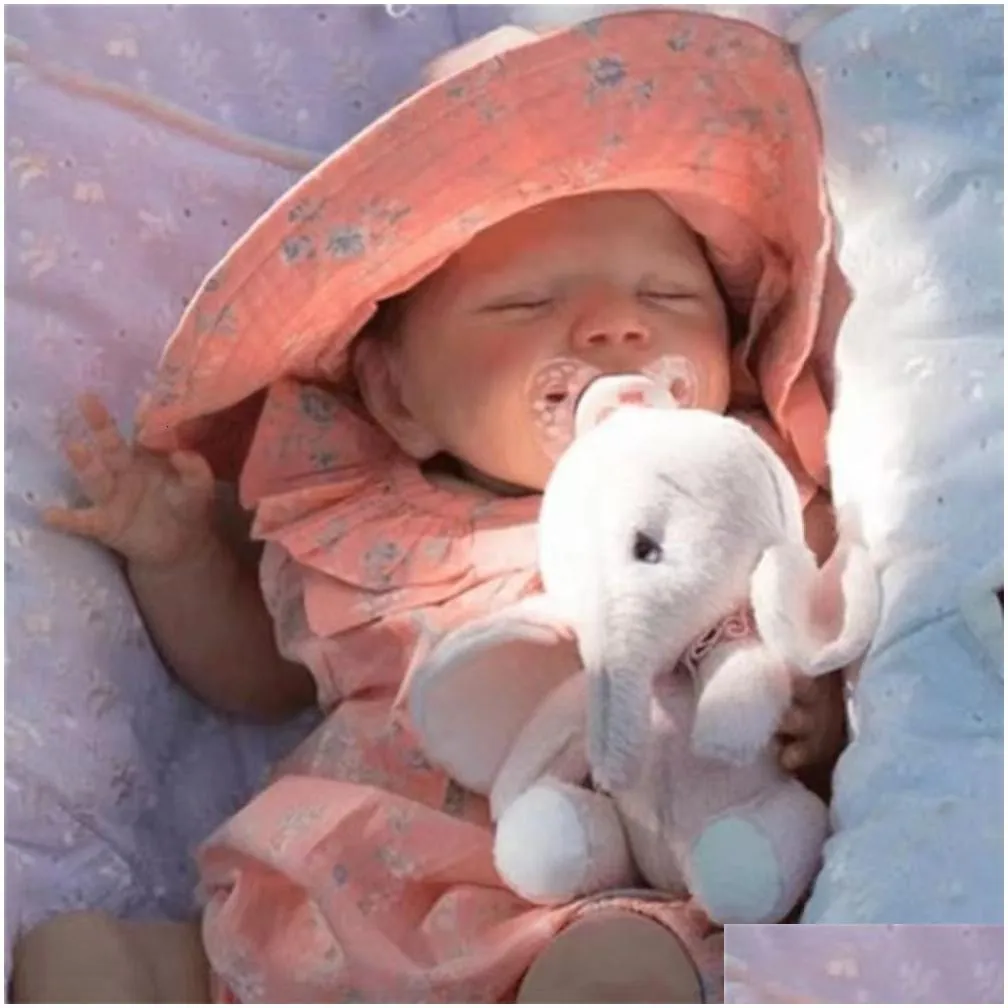 Dolls 50Cm Reborn April Sila Vinyl With Cloth Body Curly Hair Finished Baby Doll Sile For Kids Girl Gift 230607 Drop Delivery Dhljg