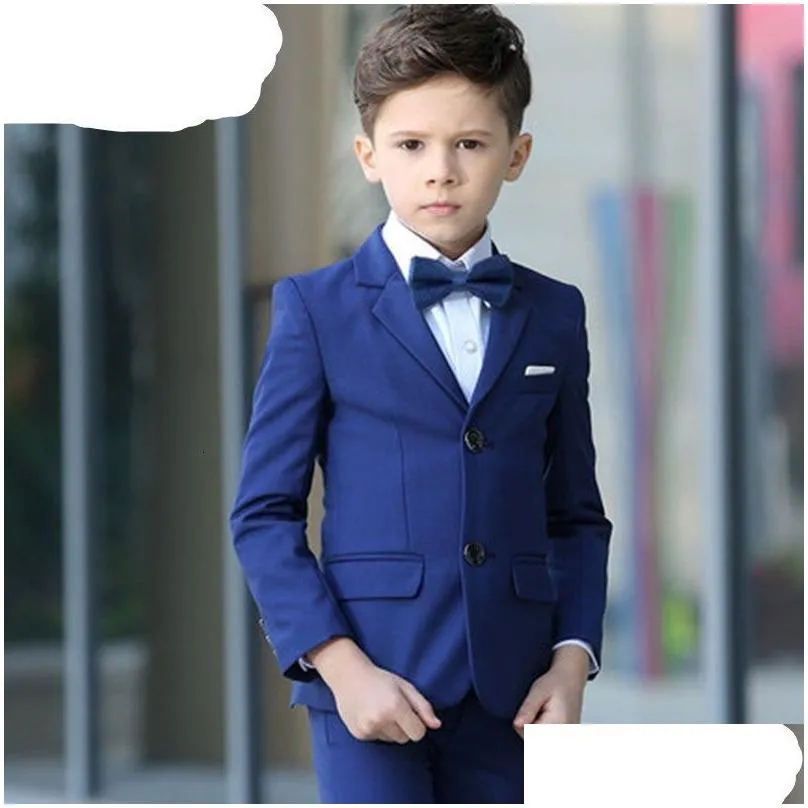 Clothing Sets Formal Boys Suit For Wedding Children White Party Blazers Pants Baptism Outfit Kids Costume Gentlemen Teenager Prom Tux Dhbvh