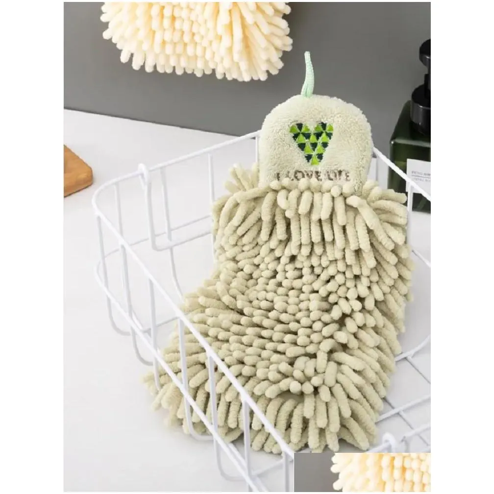 chenille soft hand towels home super absorbent eco-friendly wipe cloth with hanging loops kitchen bathroom accessories towel cpa5762