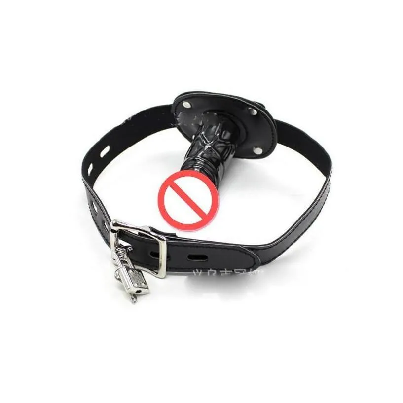 other health beauty items penis plug black lockable strap on sile dildo mouth gag slave leather harness restraint toys for couple