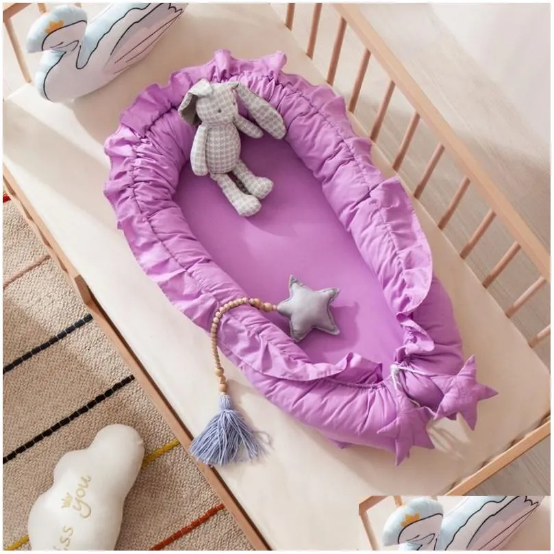 Bed Rails Baby Sleeper Nest Portable Boys Girls Playpen Crib Infant Toddler Cot Cradle Born Bassinet Bumper 230601 Drop Delivery Dhvz5