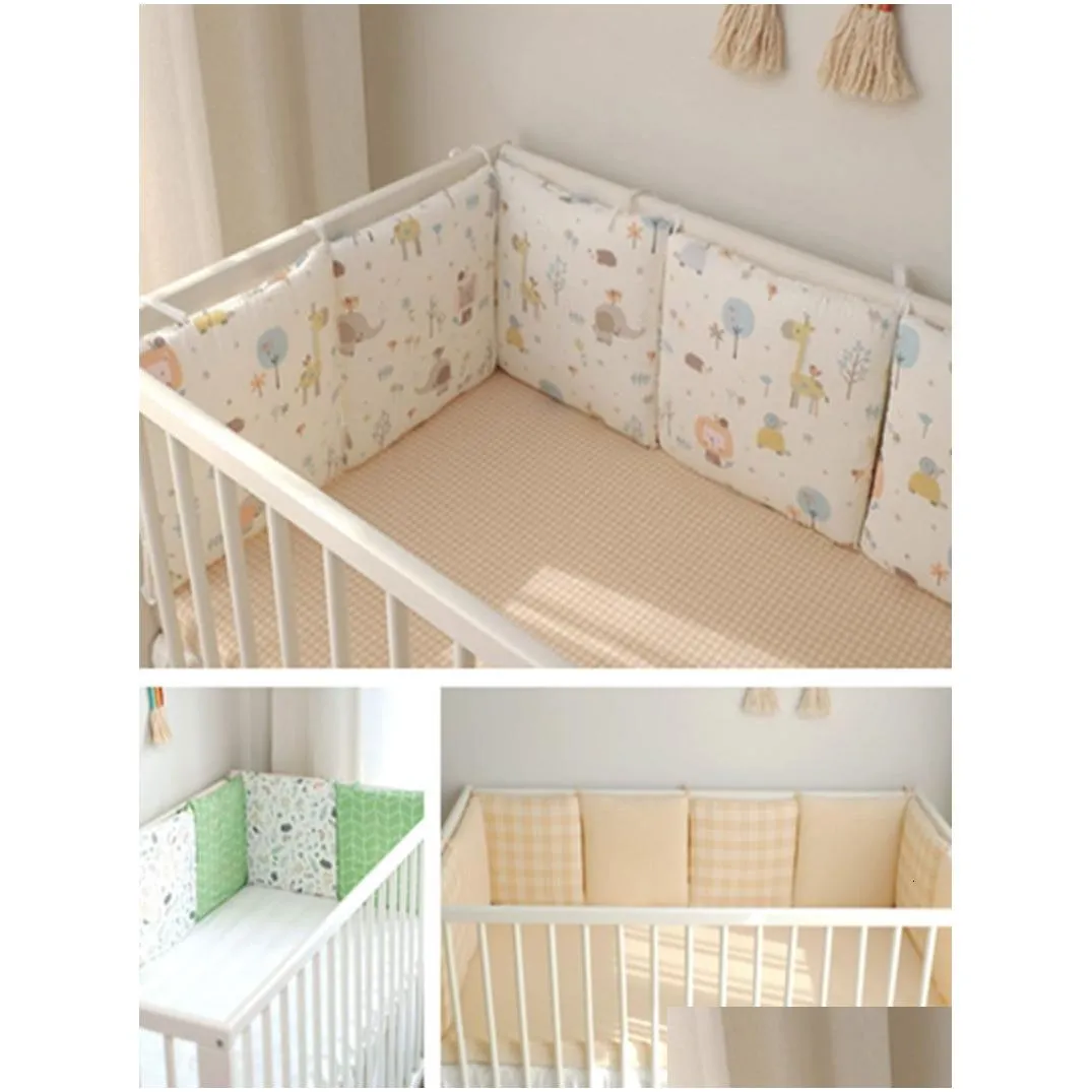 Bed Rails 6Pcs 30X30Cm Baby Bumpers In The Crib Kids Cot Nursery For Cartoon Bumper Boy Girl Bedding Infant Protector Furniture 23060 Dhh5S