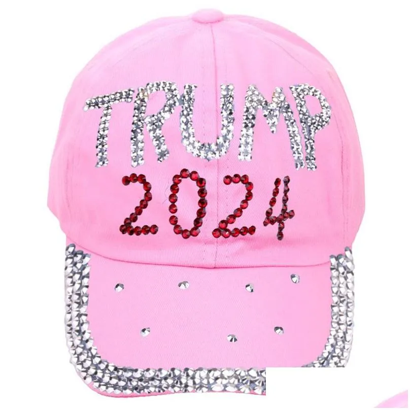 trump 2024 diamonds denim sun hat casual diamond baseball cap athleisure adjustable cotton hat