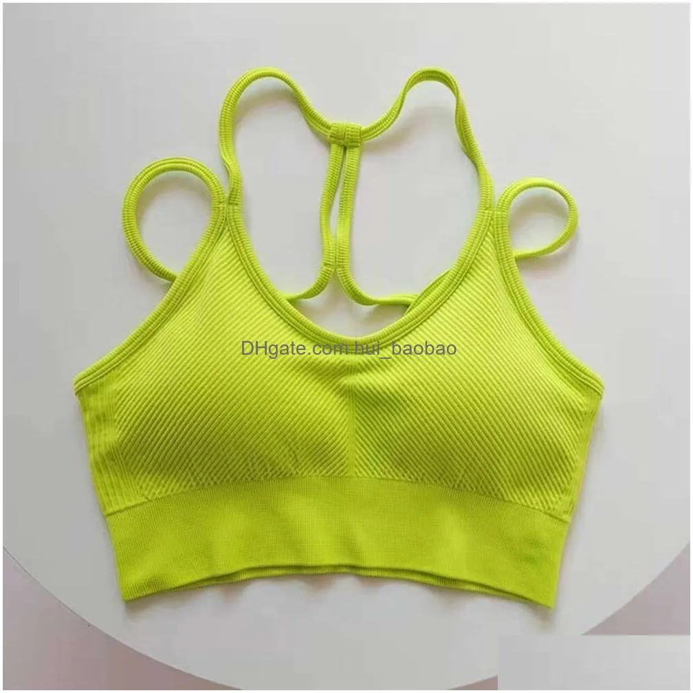 lu-080 yoga bra beautiful back sports tank tops running fitness vest women workout wear top underwear