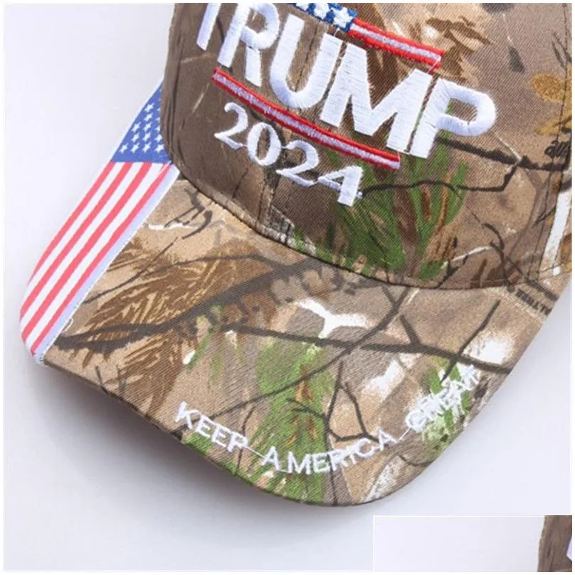 trump 2024 camouflage cap embroidered baseball hat with adjustable strap