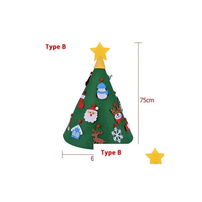 creative diy felt christmas tree decorations set kids gifts years door wall hanging ornaments xmas tree snowman santa claus