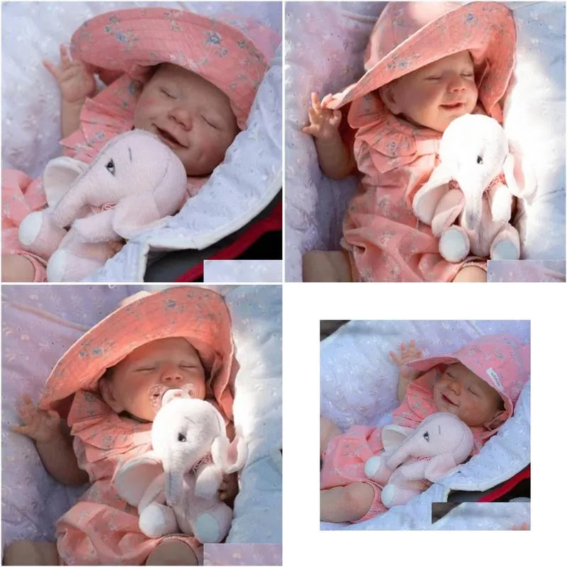 Dolls 50Cm Reborn April Sila Vinyl With Cloth Body Curly Hair Finished Baby Doll Sile For Kids Girl Gift 230607 Drop Delivery Dhljg