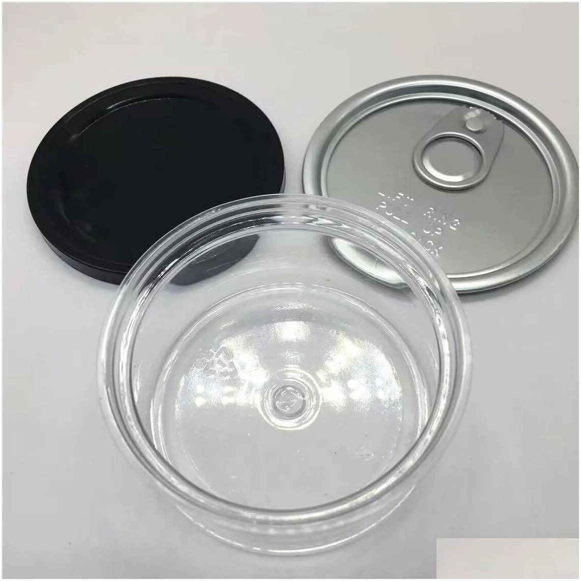 glass jar storage container tin can canisters oem labels 100ml 200ml 50ml cans black white caps food storages smell proof water proof