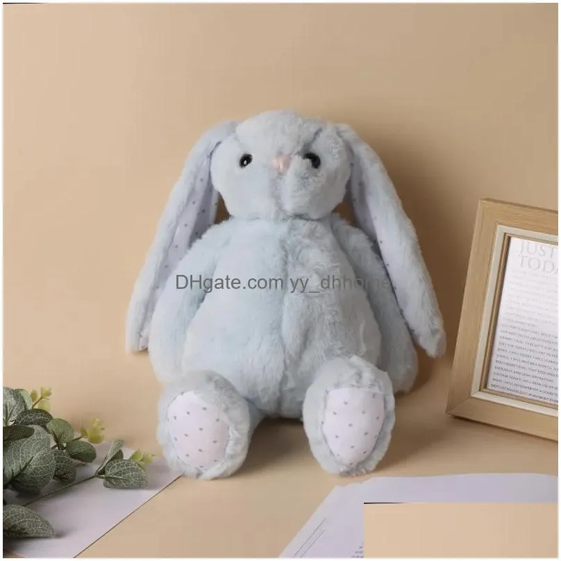 30cm sublimation easter day bunny plush long ears bunnies doll with dots pink grey blue white rabbit dolls for childrend cute