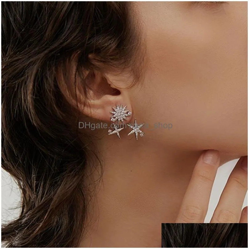 Stud 2024 Choucong Brand Stud Earrings Luxury Jewelry 925 Sterling Sier Pave White 5A Cubic Zircon Cz Diamond Women Wedding Party Ear Dhauc