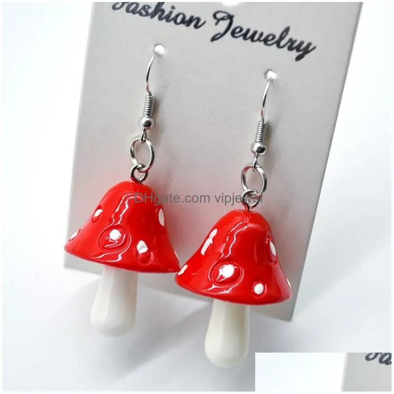 dangle earrings chandelier simple and sweet mushroom fashion personality ear jewelry