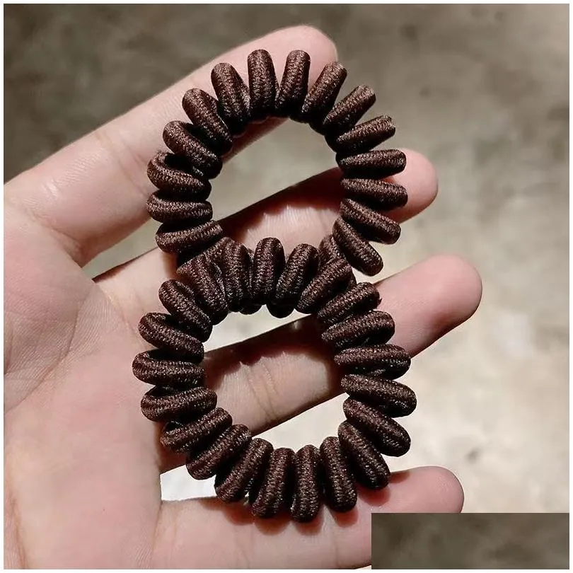 south korean cloth art hair binding telephone line hair ring net red simple girl hairline spring binding head rubber band