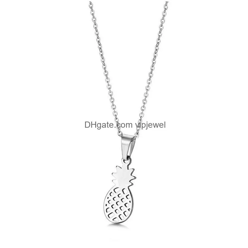 pendant necklaces stainless steel pineapple silver color chain female necklace fashion jewelry for women girlfriend lovers