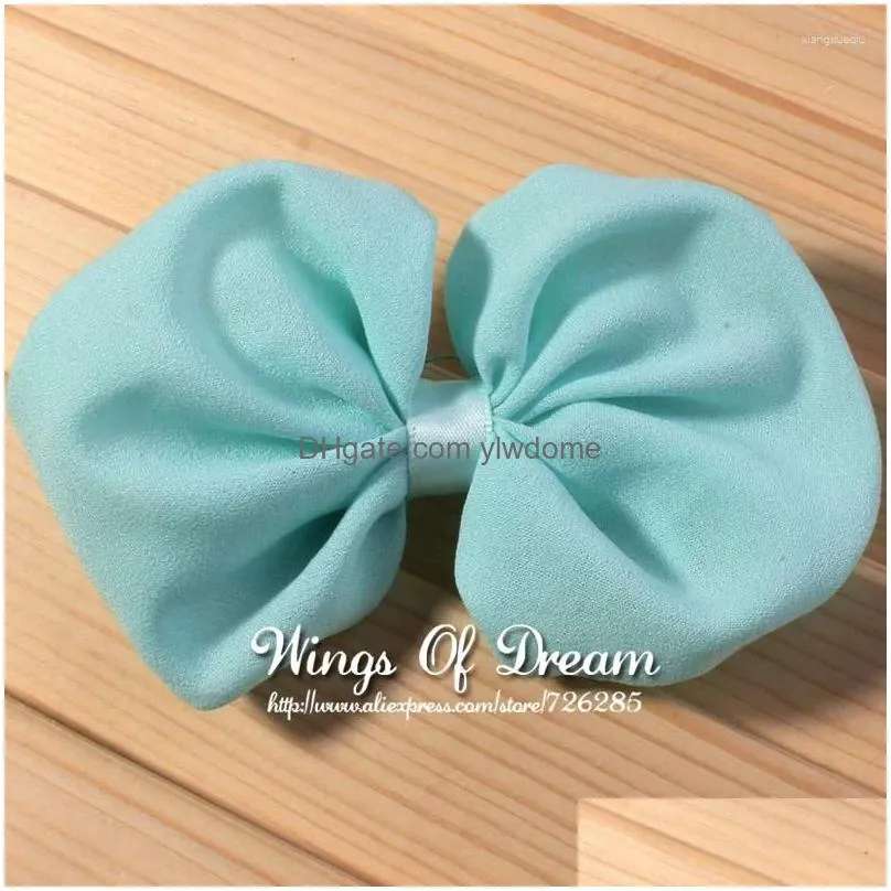 Hair Accessories 120Pcs/Lot 20 Colors Charming Satin Bow For Baby Girls/Women Dress Garment Artificial Chiffon Boutique Bowknot Drop Dhgyp