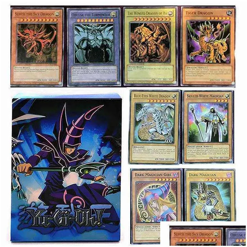 66pcs english yu gi oh cards yugioh yu-gi-oh card playing game trading battle carte dark magician collection kids christmas toy y1212