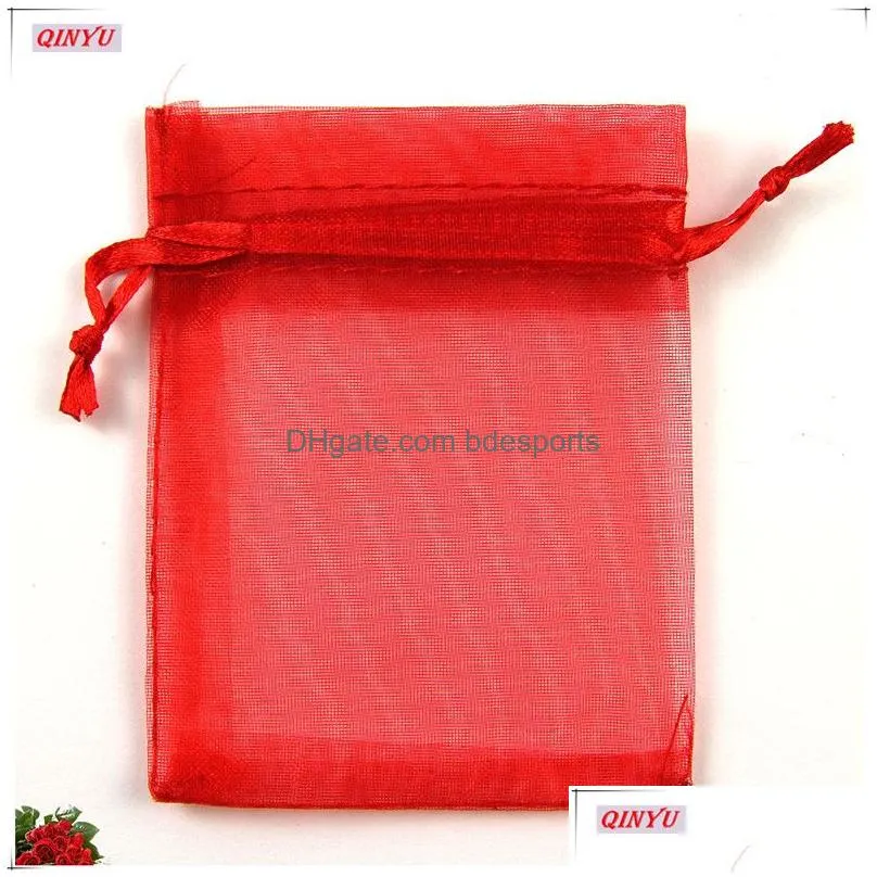 Party Decoration 100Pcs 7X9 Cm Organza Sheer Gauze Jewelry Bags Packing Dable Wedding Gift Sachet 5Zsh3123489823 Drop Delivery Home Ga Dhdcm