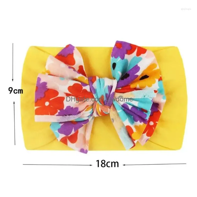 Hair Accessories 1 Piece Baby Headband Flower Toddler Infant Kids Girl Born Bow Turban Bandage Headwear Headwrap Gift Drop Delivery Dhw1D