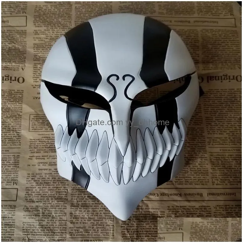 masks party masks halloween horror bleach mask kurosaki ichigo the whole face animation man gundam handmade white model 230721