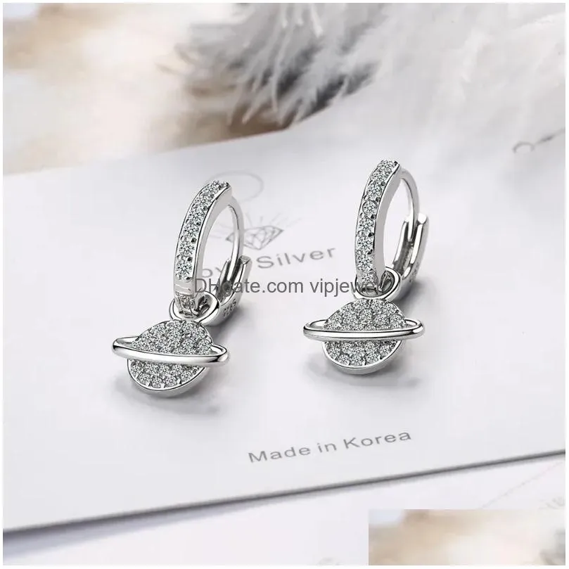 dangle earrings real 925 sterling silver 2 carats diamond earring women aros mujer oreja jewelry orecchini gemstone