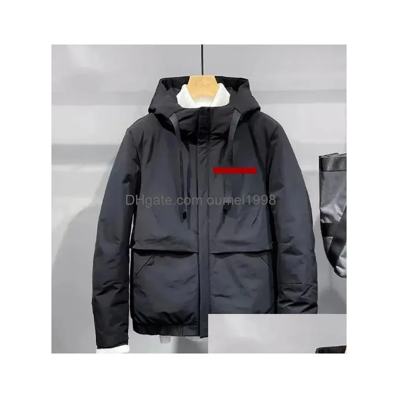 Men`S Down & Parkas Mens Jackets Down Puffy Coats Windbreaker Hooded Bomber Man Top Parks Asian Size Drop Delivery Apparel Men`S Cloth Dh0If
