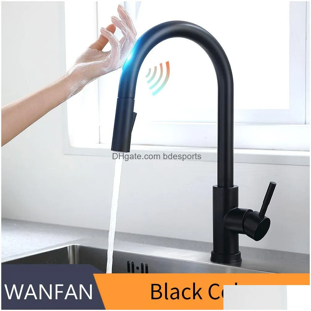 Kitchen Faucets Stainless Steel Kitchen Faucets Torneira Para Cozinha De Parede Crane For Water Filter Tap Three Ways Touchless Faucet Dhx9C