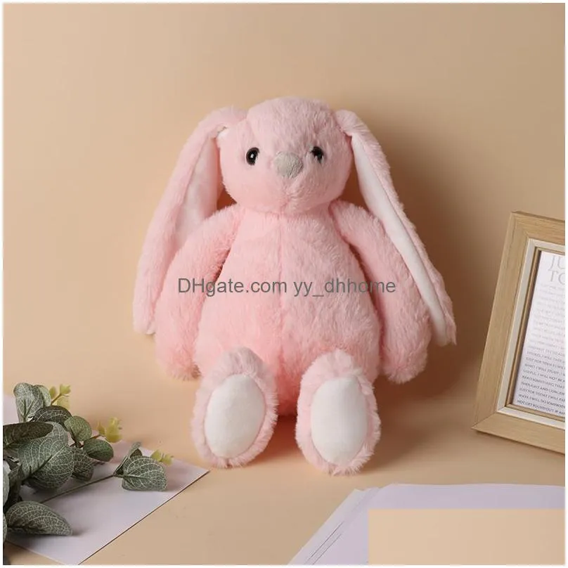 30cm sublimation easter day bunny plush long ears bunnies doll with dots pink grey blue white rabbit dolls for childrend cute