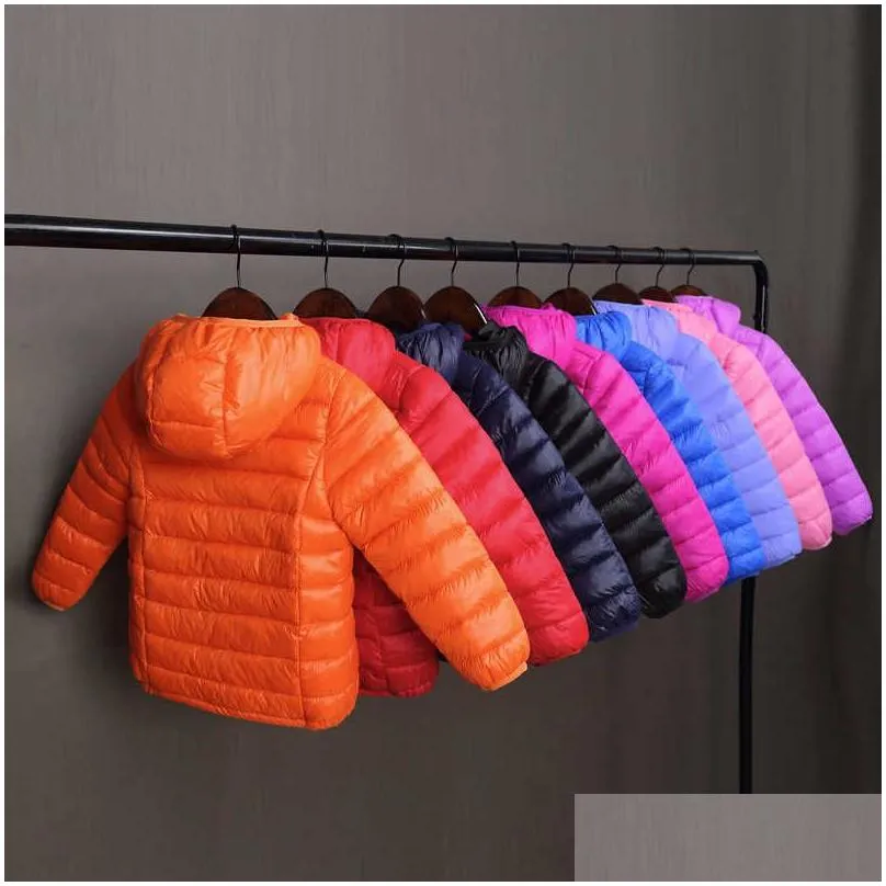 Childrens Outerwear Coat Boys Girls Cold Winter Warm Jacket Hooded Children Cotton-Padded Clothes Boy Down 211022 Drop Delivery Dhm7S