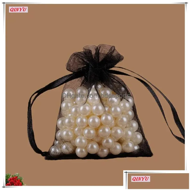 Party Decoration 100Pcs 7X9 Cm Organza Sheer Gauze Jewelry Bags Packing Dable Wedding Gift Sachet 5Zsh3123489823 Drop Delivery Home Ga Dhdcm