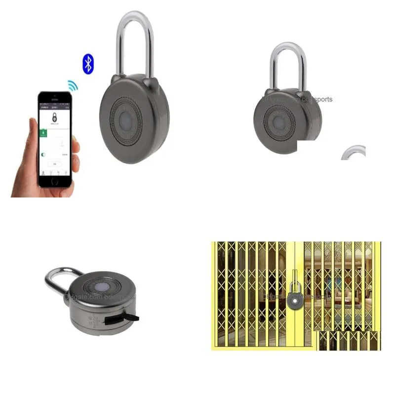 Door Locks Electronic Wireless Lock Keyless Smart Bluetooth Padlock Master Keys Types With App Control For Bike Motorycle Home Door571 Dhe0W