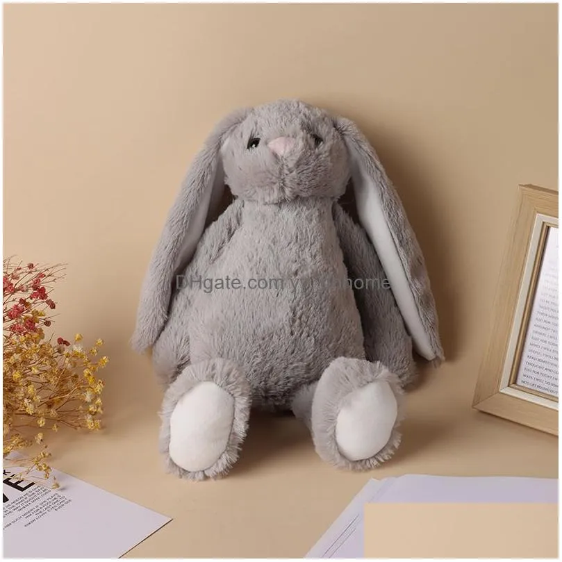 30cm sublimation easter day bunny plush long ears bunnies doll with dots pink grey blue white rabbit dolls for childrend cute