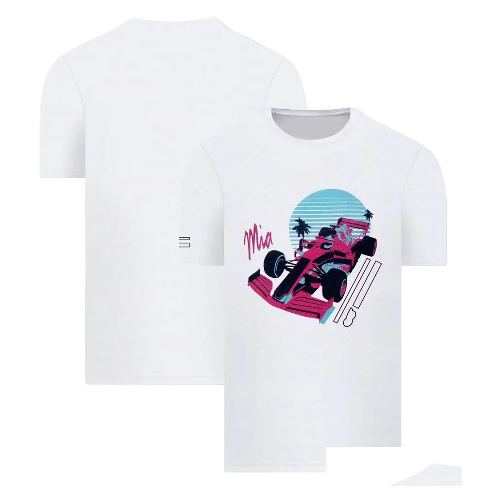 f1 racing printed t-shirt 2023 formula 1 team logo men`s white t-shirt summer fashion sports brand men women o-neck t-shirt jersey