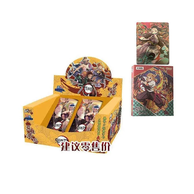 card games demon slayer collection cards kamado tanjirou nezuko board game letters child kids table toy for christmas gift t220905