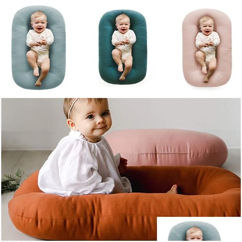 7545Cm Born Baby Lounger Portable Nest Bed For Girls Boys Cotton Crib Toddler Nursery Carrycot Co Sleeper 230525 Drop Delivery Dhiul