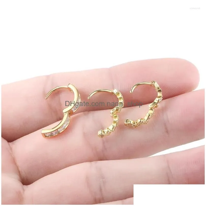 Stud Earrings 1Pc Various Septum Clicker Hoop Ring Nose Ear Clips Pircing Cz Paved Tragus Cartilage Daith Women Jewelry Drop Delivery Dhzqv