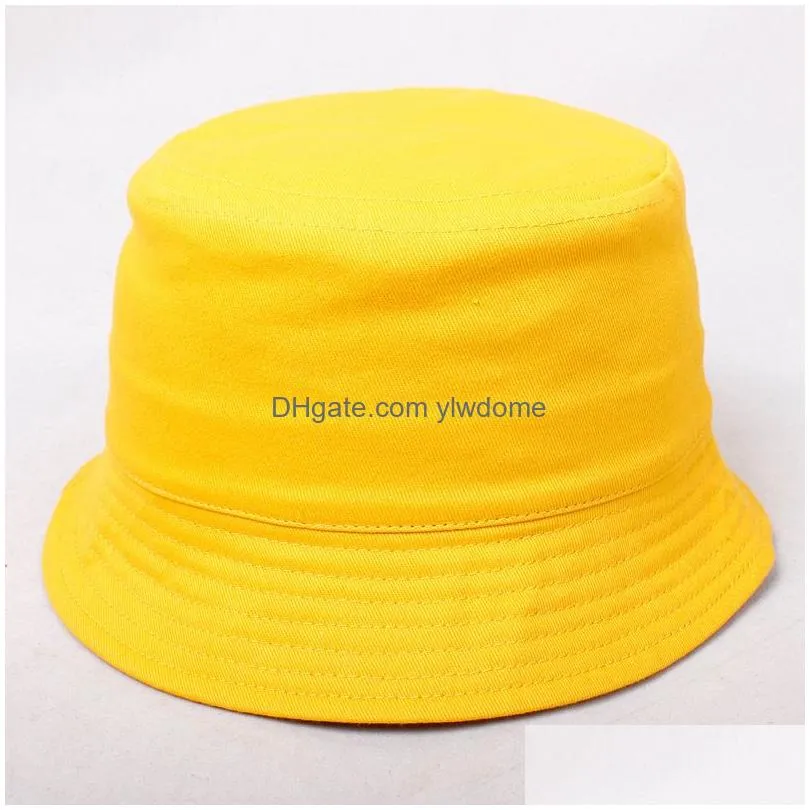 Caps & Hats Kids Bucket Hats Baby Boys Girls Caps Fishing Hat Cotton Sun Breathable Summer Drop Delivery Baby, Kids Maternity Accessor Dh8Fu
