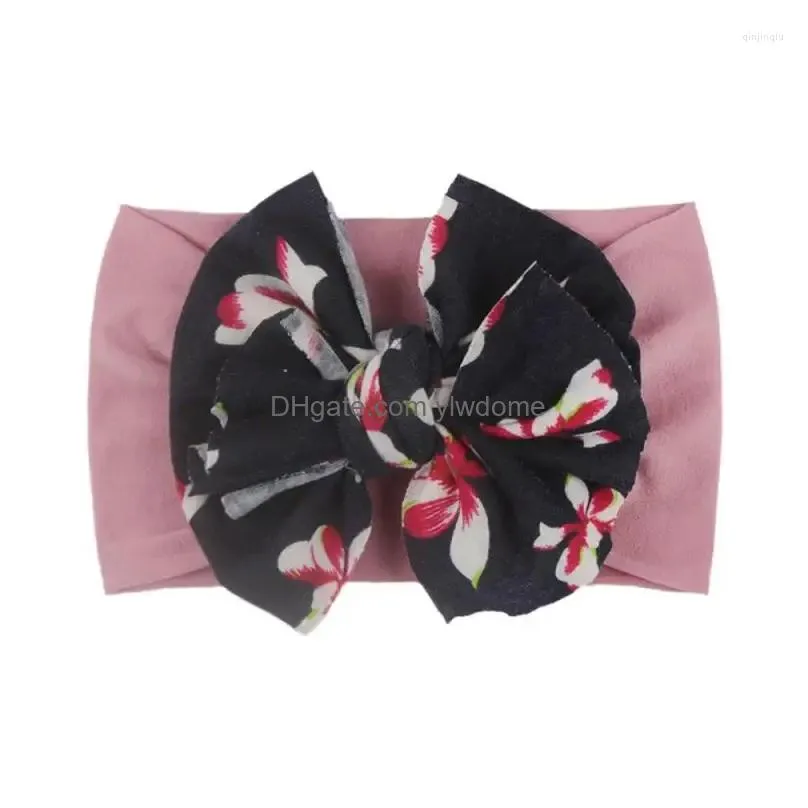 Hair Accessories 1 Piece Baby Headband Flower Toddler Infant Kids Girl Born Bow Turban Bandage Headwear Headwrap Gift Drop Delivery Dhw1D