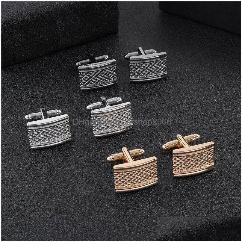 classical french cufflink designer man alloy enamel woman cufflinks 18k gold plate black silver square circle shirt business suit wedding jewelry gift mix