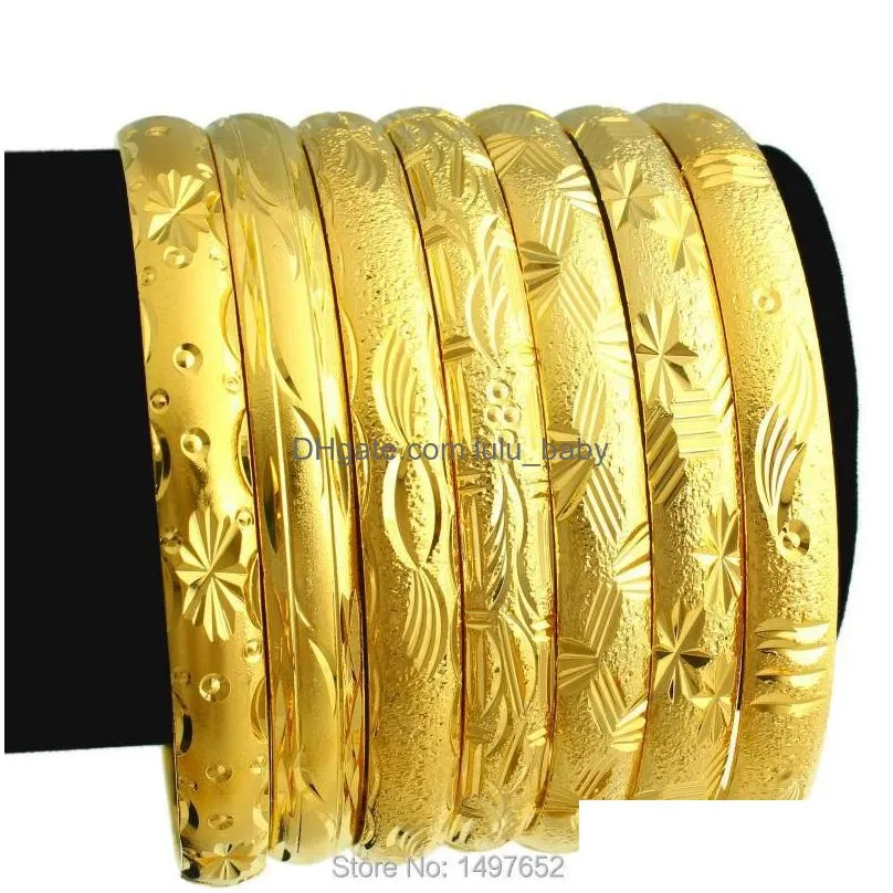 bangle arrival wide 8mm dubai gold bangles for women men18k color bracelets african/european/ethiopia jewelry trum22