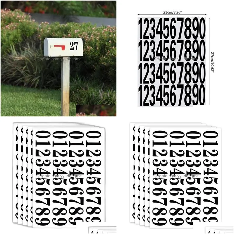gift wrap sheets small black adhesive stickers 200 pcs number decals for mailbox signs locker windows doors wholegift giftgift1821669