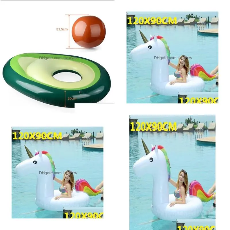 Life Vest & Buoy Inflatable Nt Avocado Float Swimming Ring Circle Boia Piscina Pool Party Buoy Toy J12101505798 Drop Delivery Sports O Dh8Lj