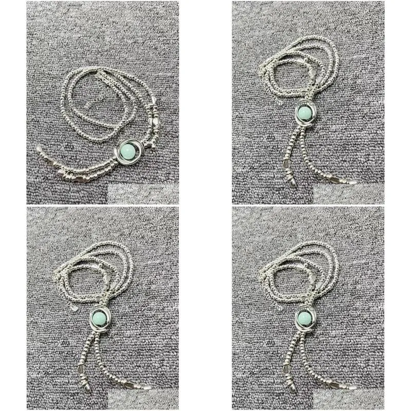 chains 2023 high quality original fashion electroplated 925 silver color bead necklace exquisite simple jewelry gift