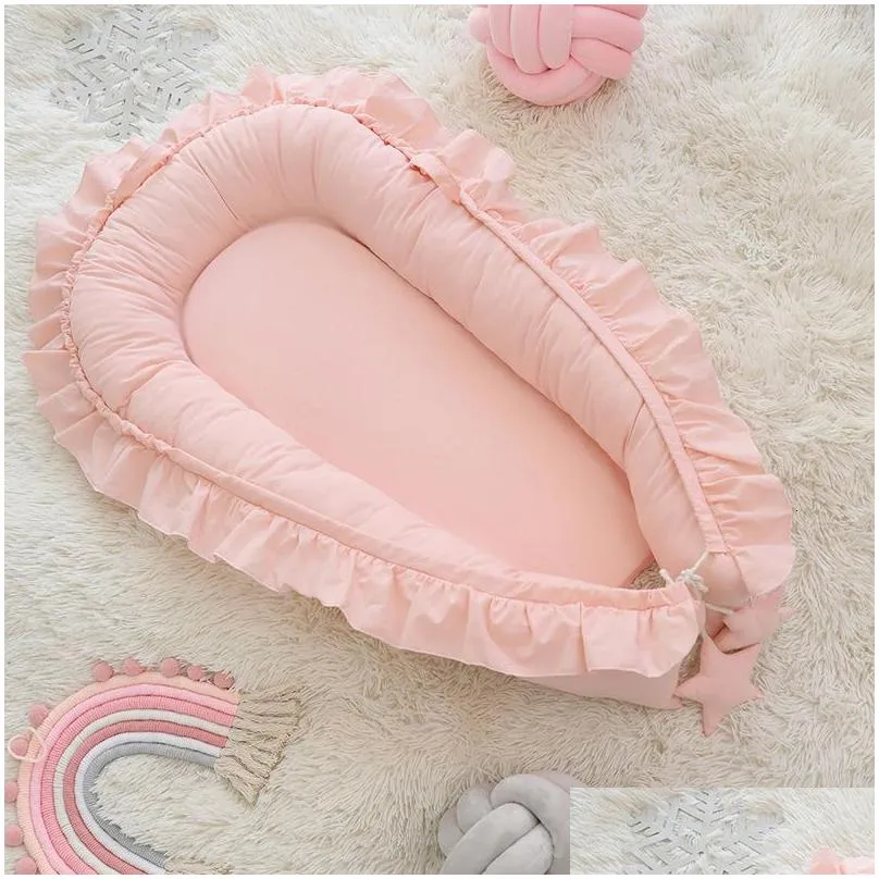 Removable Slee Nest For Baby Bed Crib With Pillow Travel Playpen Cot Infant Toddler Cradle Mattress 230525 Drop Delivery Dhkjz