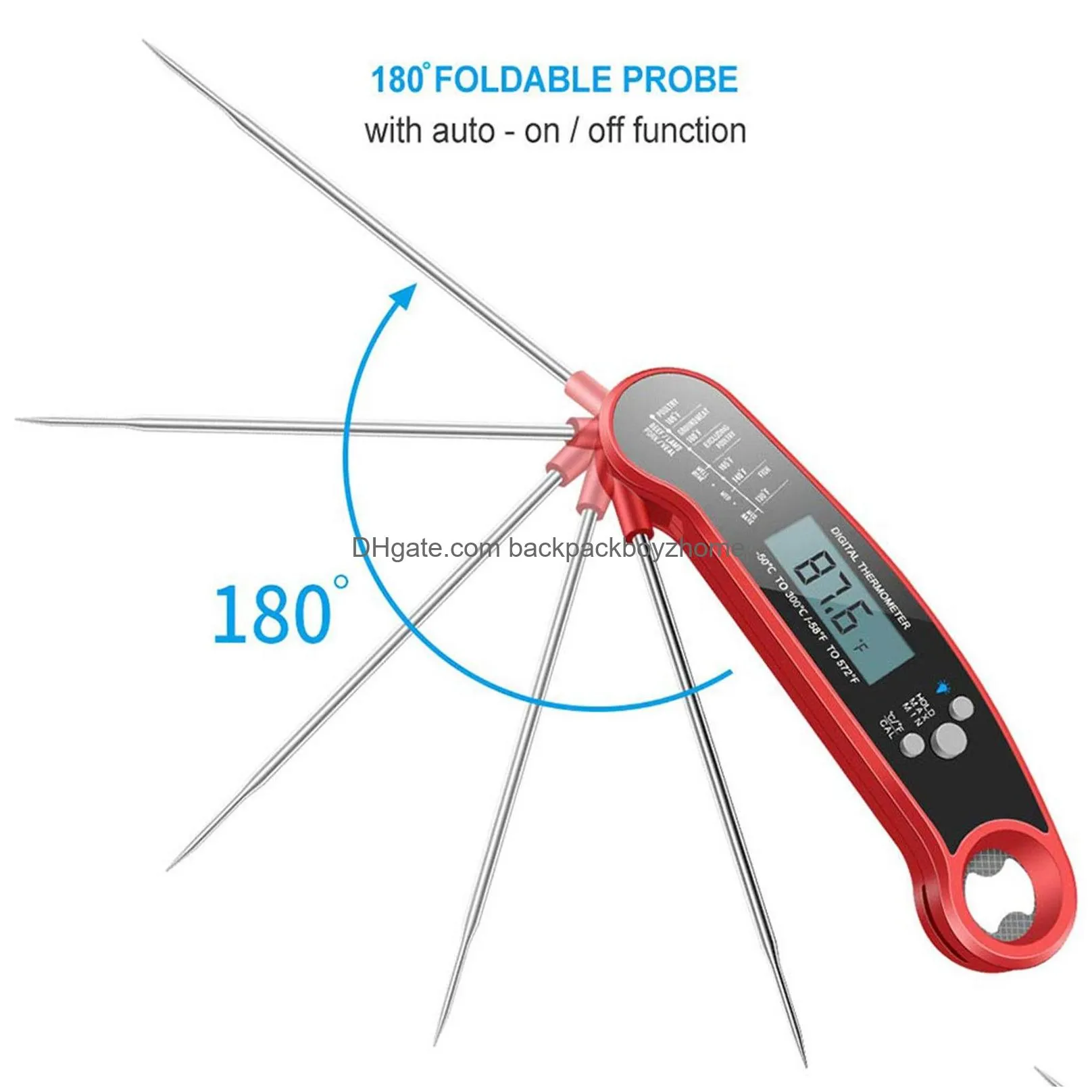 Household Thermometers Bbq Digital Kitchen Food Thermometer Meat Cake Candy Fry Grill Dinning Household Cooking Temperature Gauge Oven Dhdfi