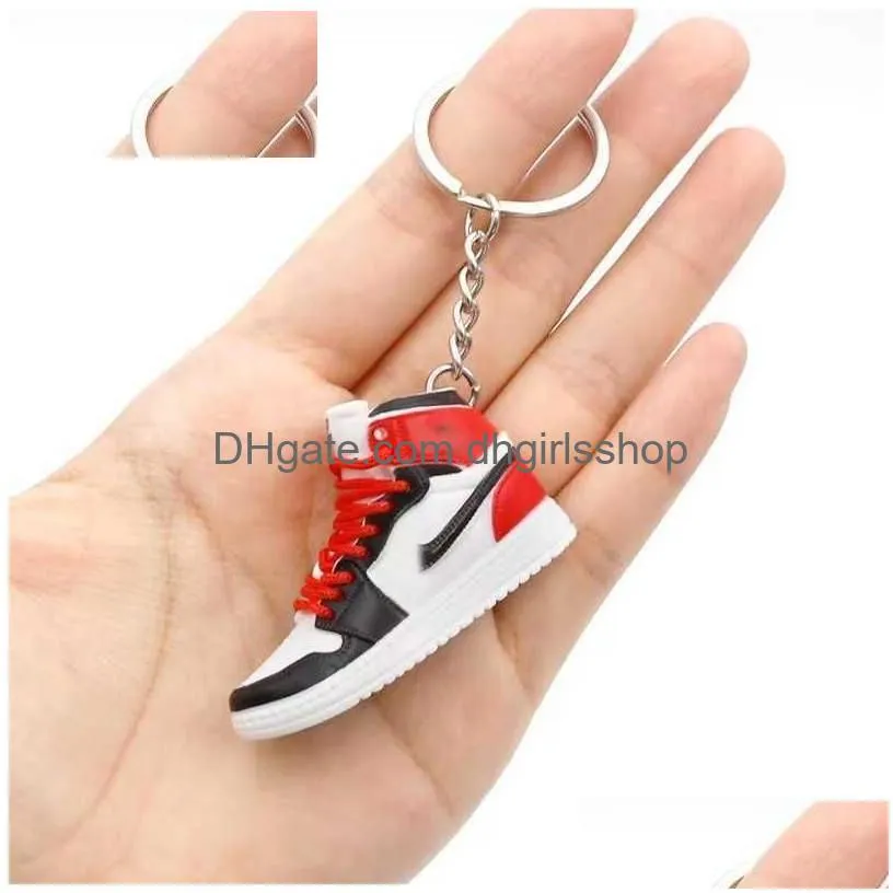 Keychains & Lanyards Keychains Lanyards Emation 3D Mini Basketball Shoes Three Nsional Model Keychain Sneakers Couple Souvenir Mobile Dhptx