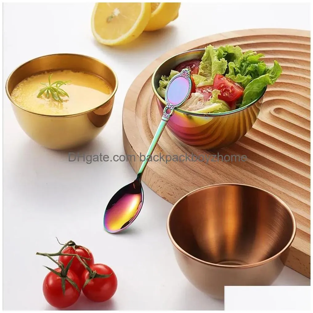 Bowls Stainless Steel Small Bowls Sauce Dishes Ice Cream Cups Mini Serving Dessert Bowl Round Seasoning Sushi Dip For Kitchen Drop Del Dhqbo