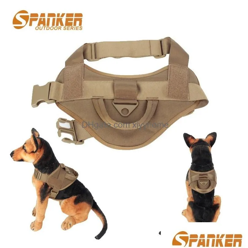 Dog Collars & Leashes 9 Colors Pet Supplies Dog Accessories Harness Outdoor Equipment Military Dogs Harnesses 1050D Nylon Strap Vest C Dhemb