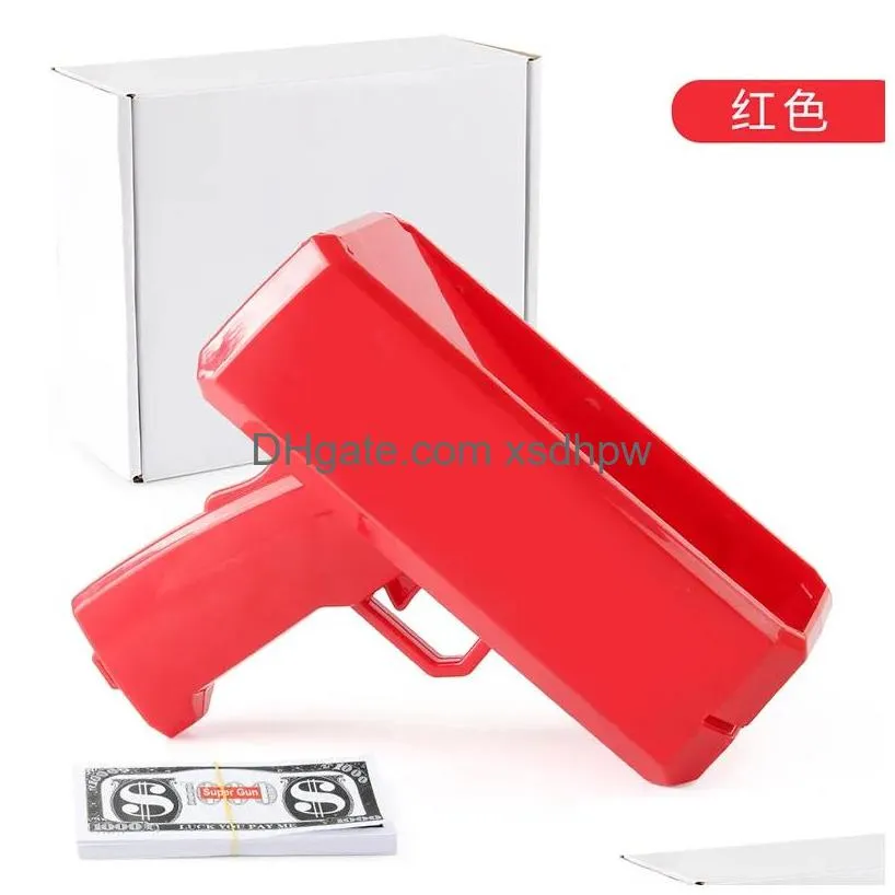 make it rain money gun red cash cannon super gun toys 100pcs bills party game outdoor fun fashion gift party supply